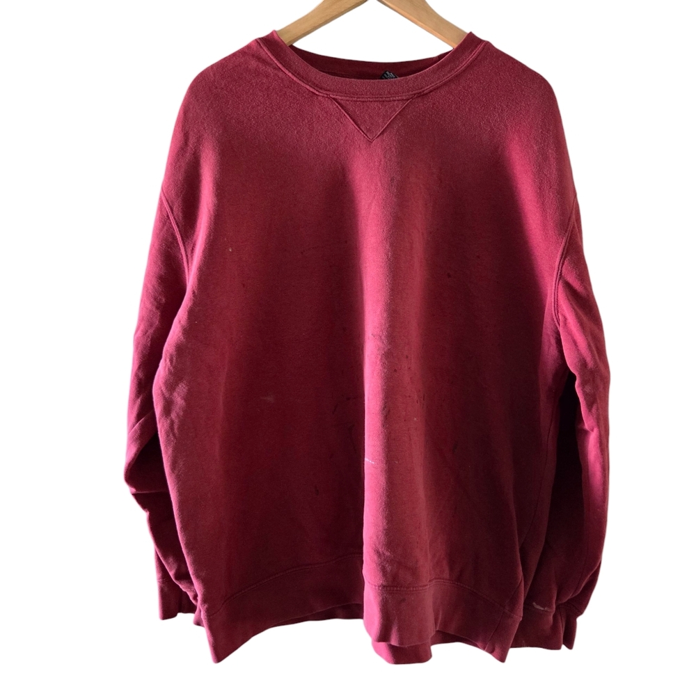 Vintage 2000s Joe Boxer Y2K Burgundy Distressed Mens Sweatshirt